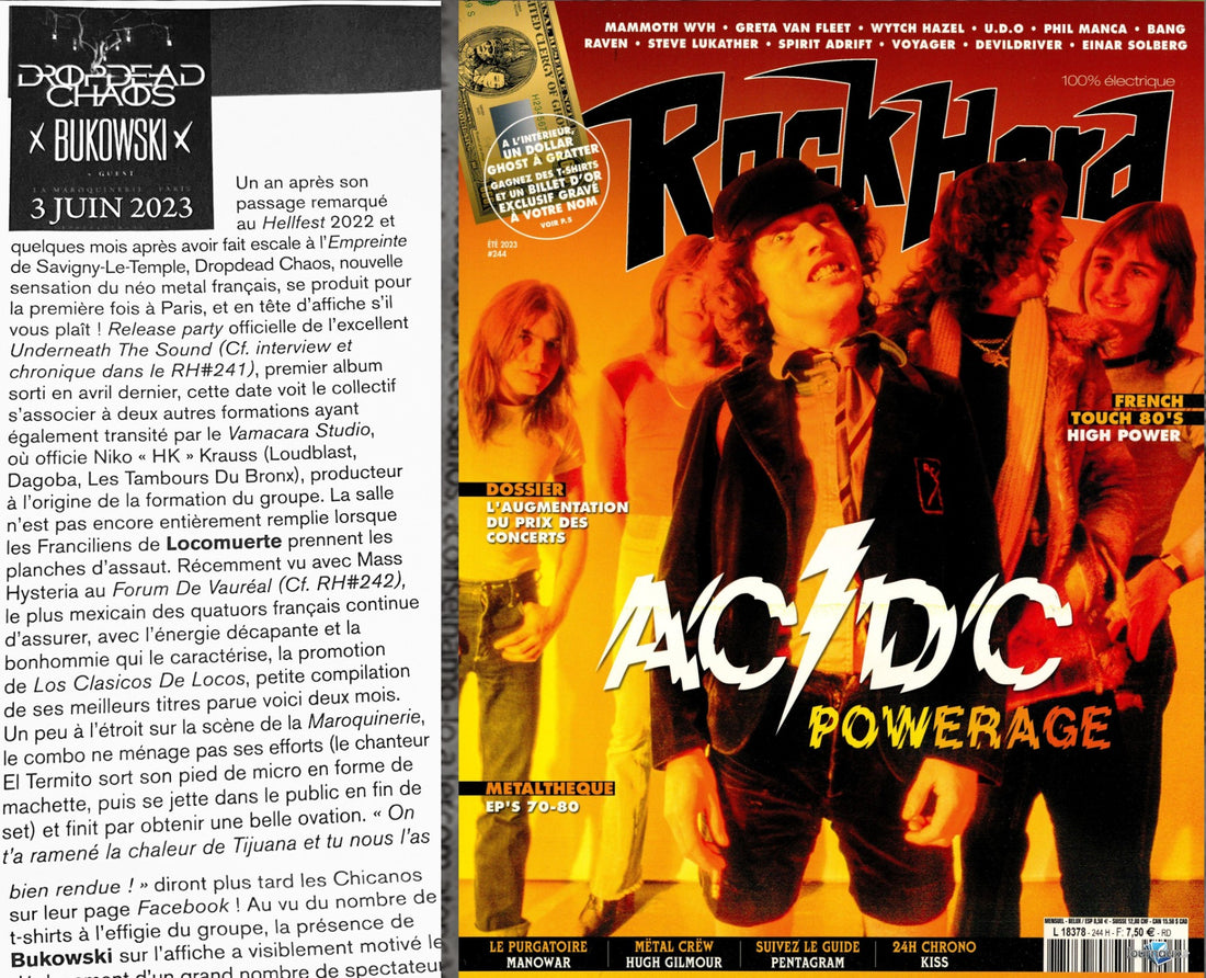 LIVE REPORT DANS ROCK HARD MAGAZINE #244